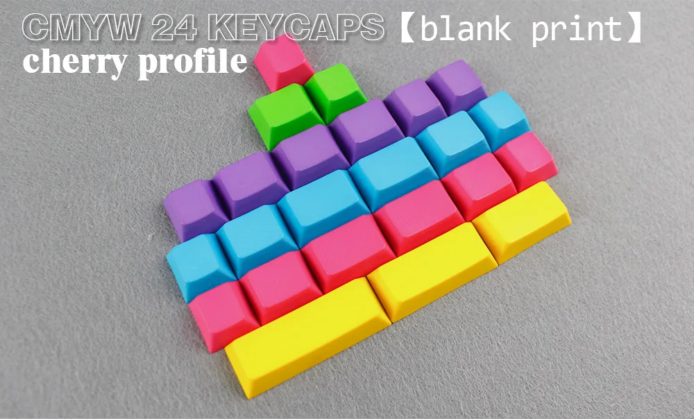 ENJOYPBT CMYW 24 колпачки для ключей Пустой Топ принт вишни профиль пропитка Резьба Скульптура 24 клавиши для механической игровой клавиатуры