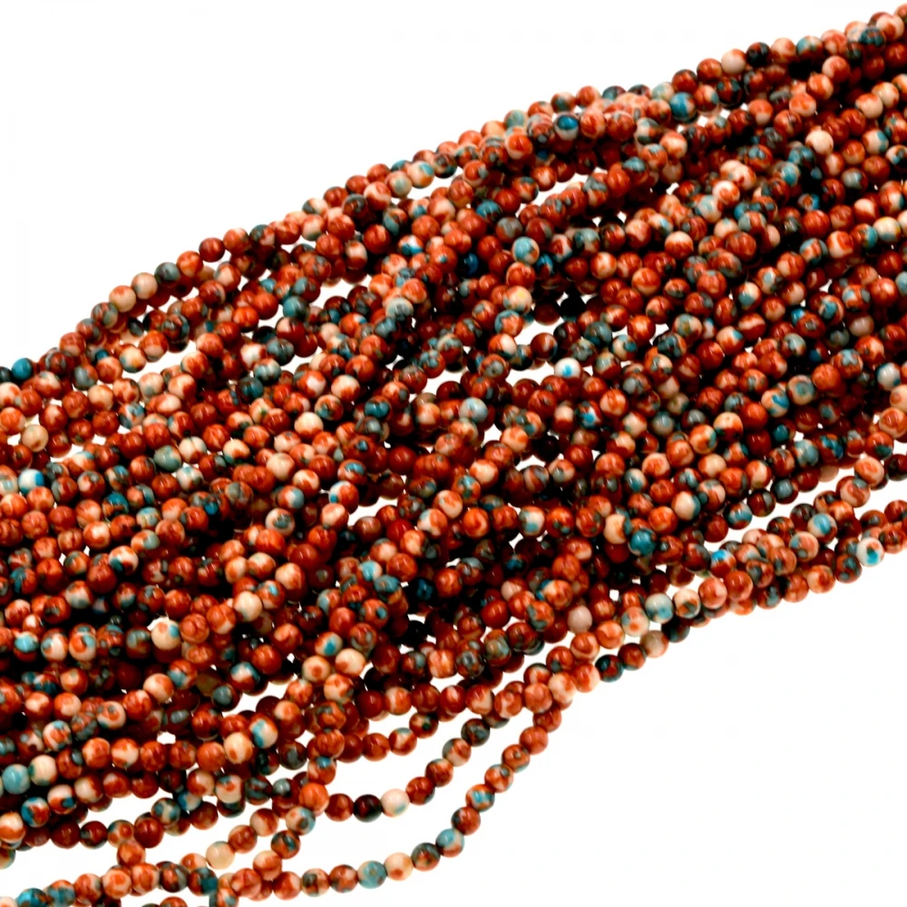 Круглые Бусины Из оранжевого и зеленого камня 4 мм 10 шт. | Украшения аксессуары