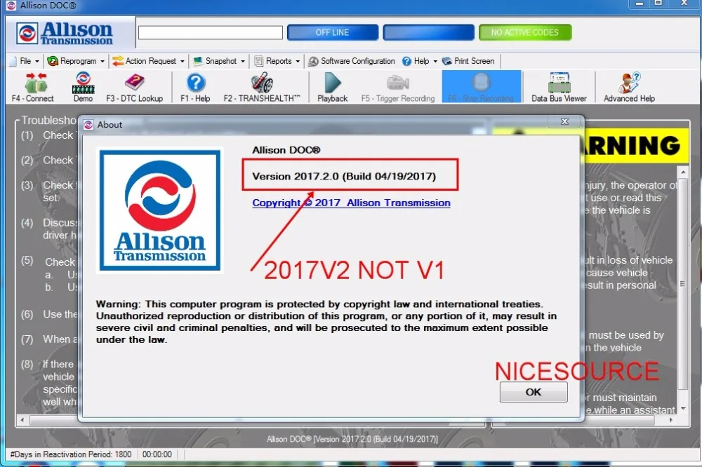 Новинка 2017 г. универсальный разблокированный клавиатура Allison DOC v2017 V2 + Активатор