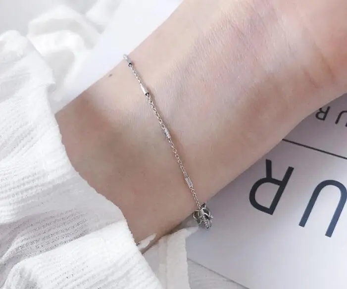 

Браслет из серебра 925 пробы, на удачу, тонкий, 1 шт.