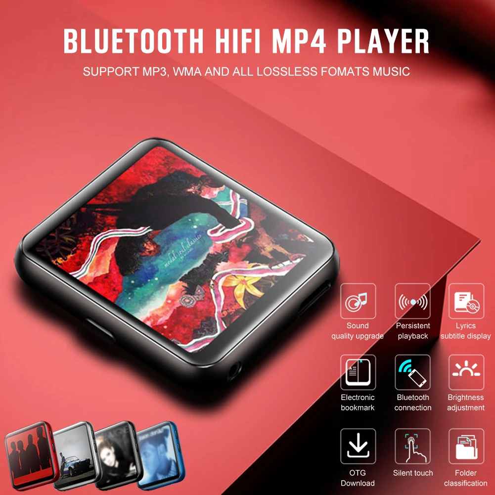 Мини-клип Bluetooth 4,2 MP4 плеер металлический сенсорный экран HIFI без потерь Звук Музыка Видео плеер Поддержка FM, рекордер, A-B Повтор