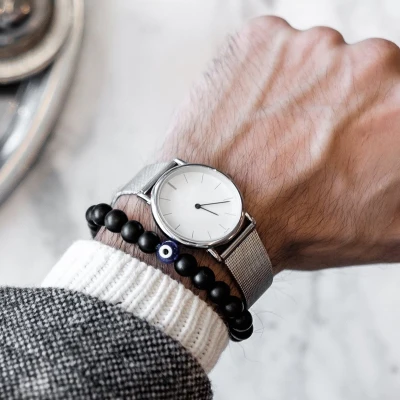 style A bracelet Браслет из натурального камня для мужчин/бусины/Череп/шарм/звено цепи/Голограмма/обертывание/прядь/браслет и браслеты День Святого Валентина ювелирные изделия для мужчин - Окраска металла: style A bracelet
