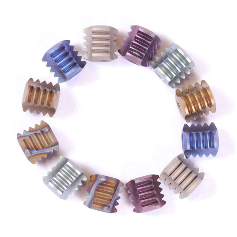 

Multicolor Flame Titanium Alloy Knife Beads Rope Cord EDC Paracord Bead Pendant