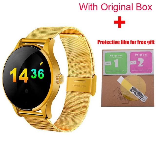 golden metal watch K88H Смарт-часы с Bluetooth звонком 1,22 дюймов ips экран Поддержка Спорт монитор сердечного ритма Bluetooth SmartWatch PK L8 Q8 DT98 - Цвет: golden metal watch
