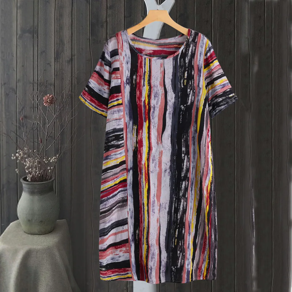 Новинка женское платье повседневное плюс размер свободное разноцветное в