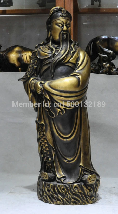 SCY 00122 32 'китайская фэншуй народная бронзовая стойка Guan Gong Yu воин Бог рыцарь