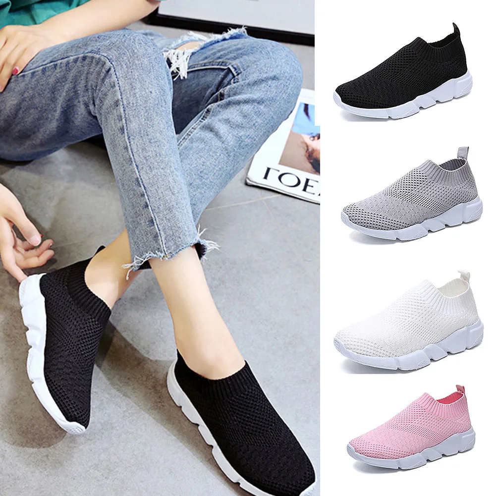 Модные женские туфли без каблука Повседневное большой Размеры спортивные ветер