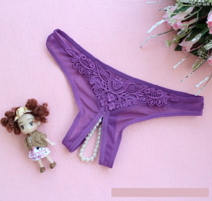 30PCS -Hot pearl underwear couples supplies crotch lace perspective net yarn G-string