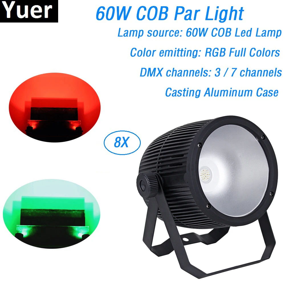 Новое поступление 8 упаковок COB Светодиодные светильники 60 Вт RGB 3 в 1 luce della lavata di
