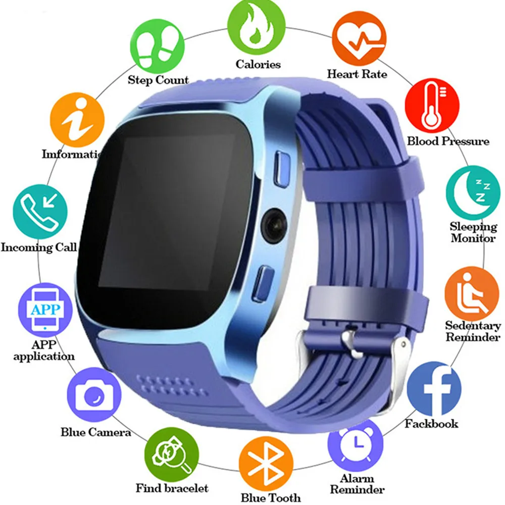 Новые 360 T8 Bluetooth Смарт часы с камерой Facebook Whatsapp поддержка sim карты TF для телефона