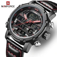 naviforce top luxury brand men sports watches mens military quartz digital waterproof watches man date clock leather wrist watch