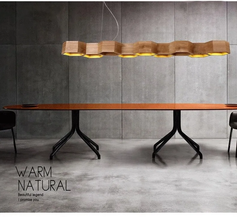 Современный деревянный подвесной светильник в виде сот для дома декоративная