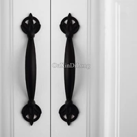 classic black 2pcs european kitchen cabinet door handles cupboard wardrobe dresser drawer wine tv cabinet pulls handles knobs
