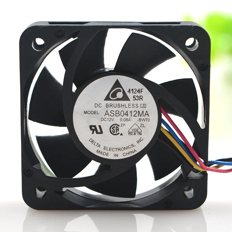 Новый оригинальный 4CM 4010 12V 0.08A ASB0412MA 4-проводной бесшумный шариковый вентилятор охлаждения