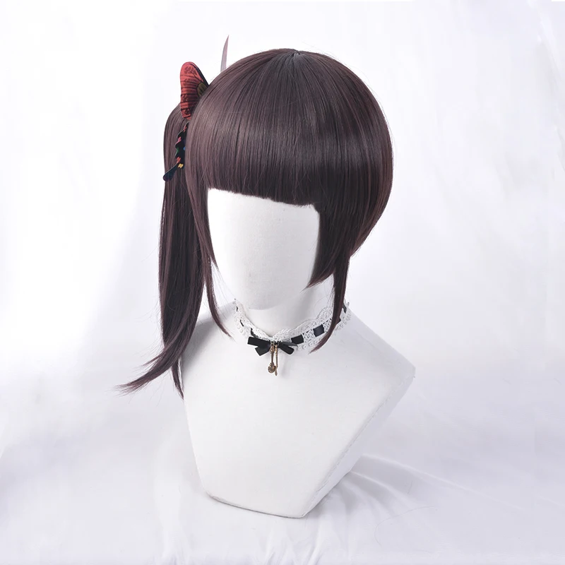 Anime Demon Slayer Kimetsu no Yaiba Tsuyuri Kanawo Tsuyuri Kanao Cosplay Costume Prop Wig headwear butterfly hair accessory