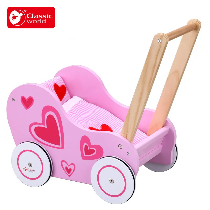 Розовая детская коляска принцессы с сердцем| |