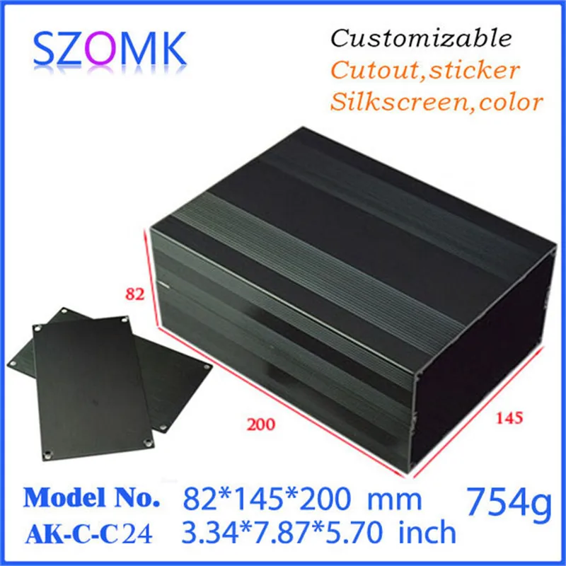 Электронный корпус алюминиевый проекционный ящик (1 шт.) 82*145*200 мм Выходная