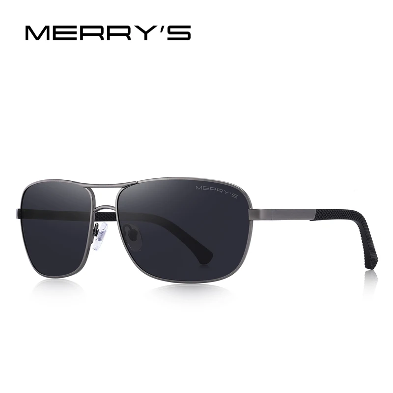 MERRYS DESIGN Men Classic Rectangle Sunglasses HD Polarized Sun glasses For Driving TR90 Legs UV400 Protection S8166 - Цвет линз: C03 Gray