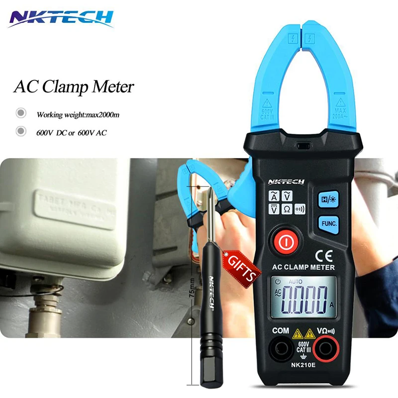 2 шт. Новый мультиметр NK210E цифровой клещи AC DC напряжение переменного тока