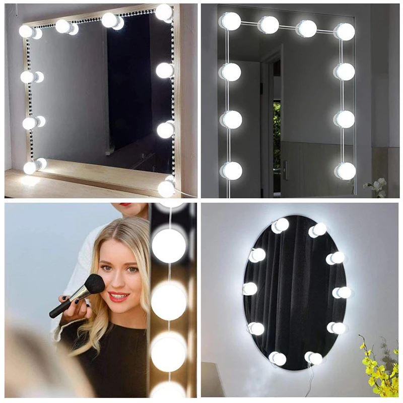 Косметическое зеркало с питанием от USB косметический светильник 6 10 14 ламп набор