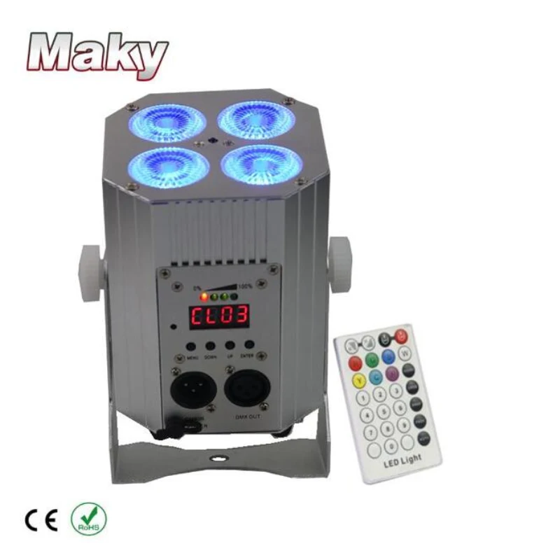 Новый мини низкая цена 4 шт. 18 Вт RGBWA + УФ свободу СИД hex par Беспроводной DMX ИК