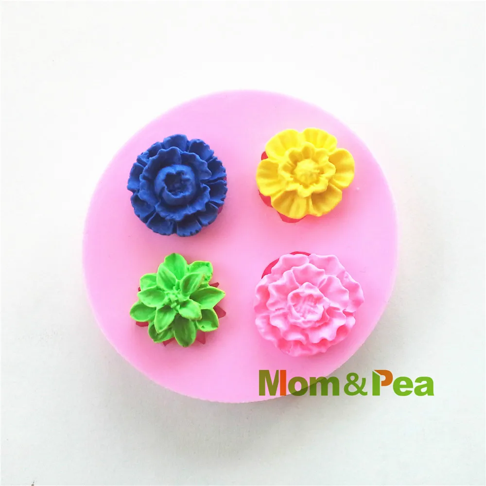 0497 Бесплатная доставка Мини силиконовая форма для мыла в форме цветов Mom &amp Pea