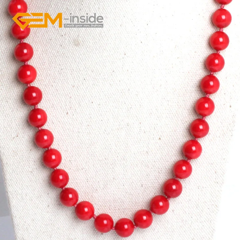 Новое подлинное Южно-морское коралловое ожерелье с круглыми бусинами