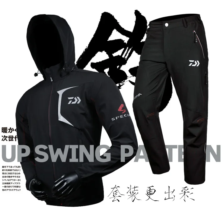 tops and pants Daiwa одежда для рыбалки брюки+ пальто мужской водонепроницаемый дышащий костюм из двух частей с капюшоном солнцезащитный крем дайв Рыбалка одежда - Цвет: tops and pants