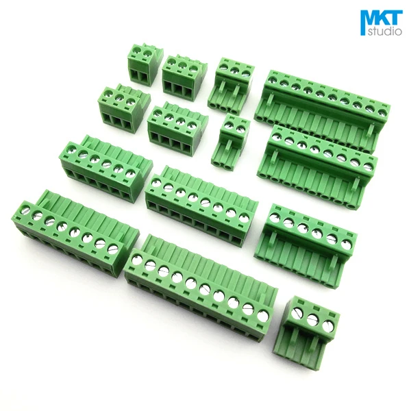 100 шт. 16P 5 08 мм Шаг под прямым углом женский PCB Электрический винтовой клеммный