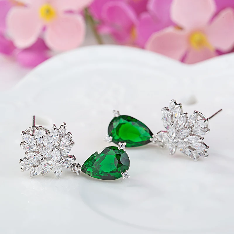 Серьги LUOTEEMI AAA с фианитом роскошные брендовые свадебные серьги для женщин модные