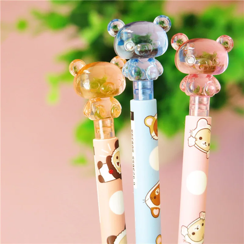 Милый механический карандаш Kawaii С мультяшным кристаллом медведем