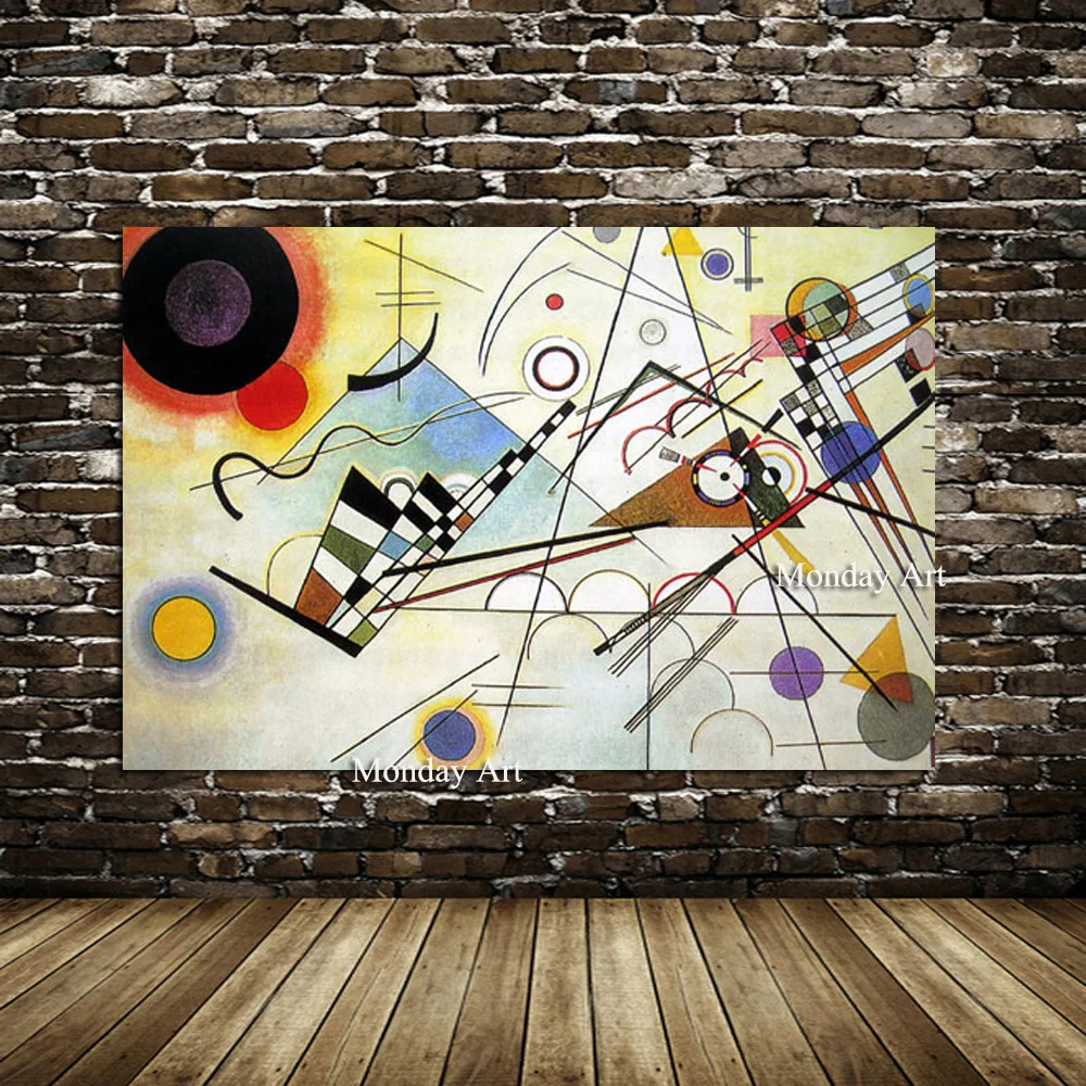 100% ручная роспись на холсте Wassily Kandinsky Геометрическая масляная живопись