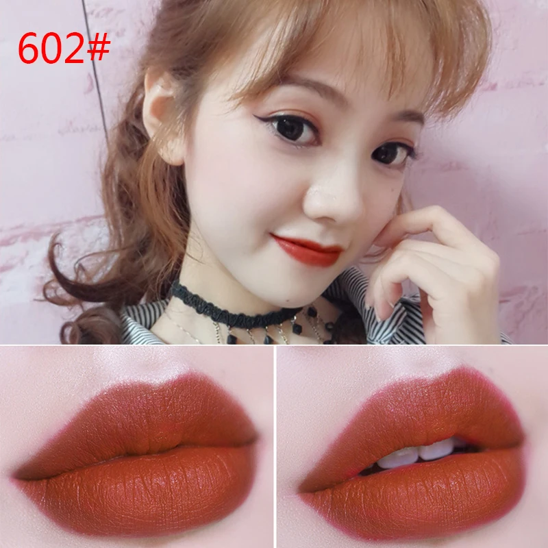 602 ICYCHEER 6 цветов Новая косметика Помада матовая Водонепроницаемая бальзам для губ палочки для губ Косметика легко носить матовая помада Batom - Цвет: 602