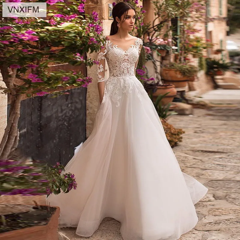 VNXIFM свадебное платье Robe de mariee 2019 Новое поступление Vestido noiva возлюбленная кружева