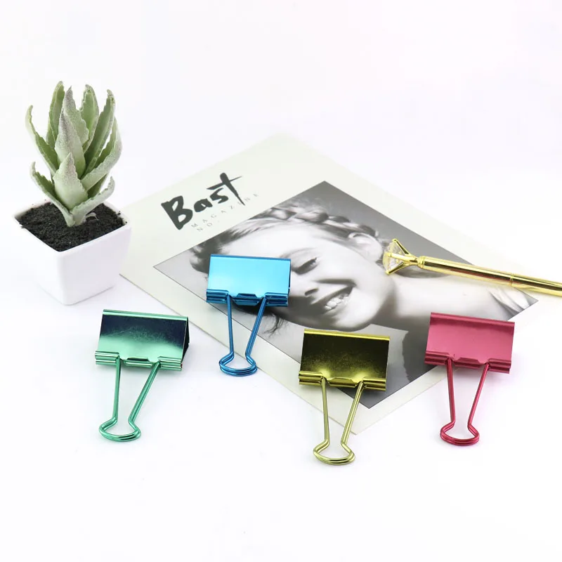 Пачка 6 шт./компл. лазерные цветные большие скрепки металлические для бумаг