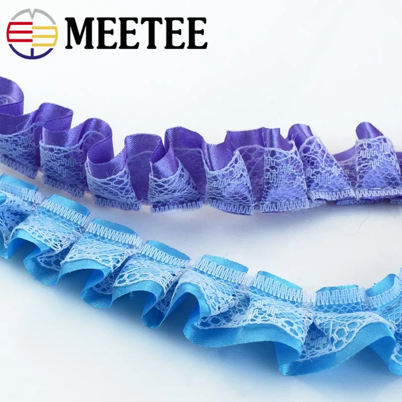 10 ярдов Meetee 2 5 см атласная кружевная отделка Лента ткань складное Кружево DIY