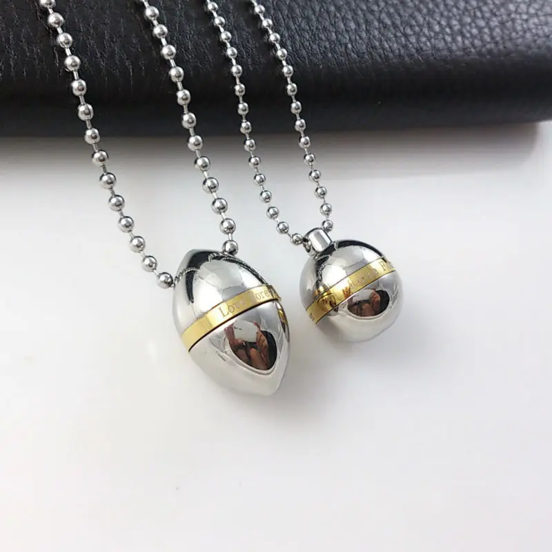 Ожерелье из нержавеющей стали 316 титана с ароматом флакона духов Love Forever