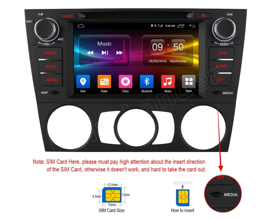 1 din 7 inch Car DVD GPS radio video player For BMW 3 Series E90 E91 E92 E93 WIFI 4G SIM LTE Android 6.0 |