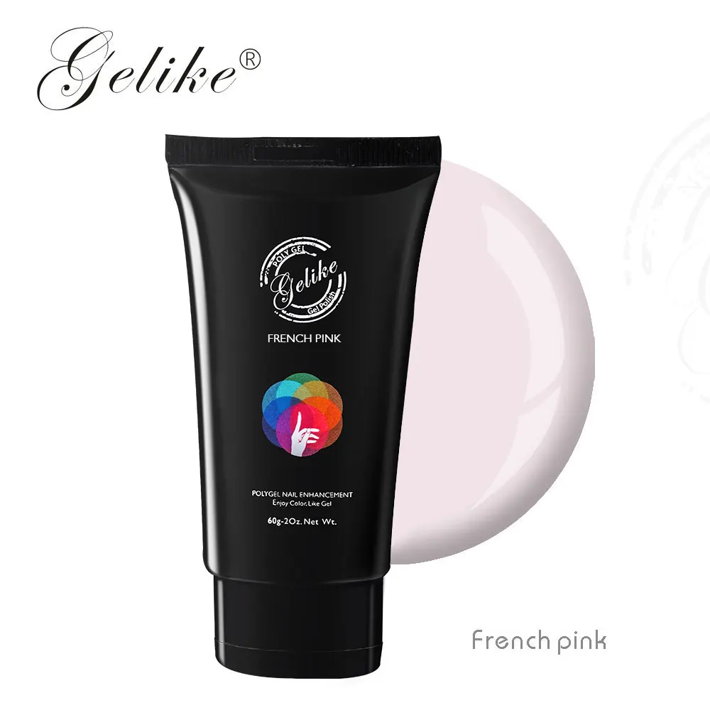 pink Glike, полигель для быстрого наращивания, 60 г, для наращивания пальцев, гель для ногтей, камуфляжный, УФ, светодиодный, твердый гель, быстрый, УФ, строительный гель, полигель - Цвет: pink