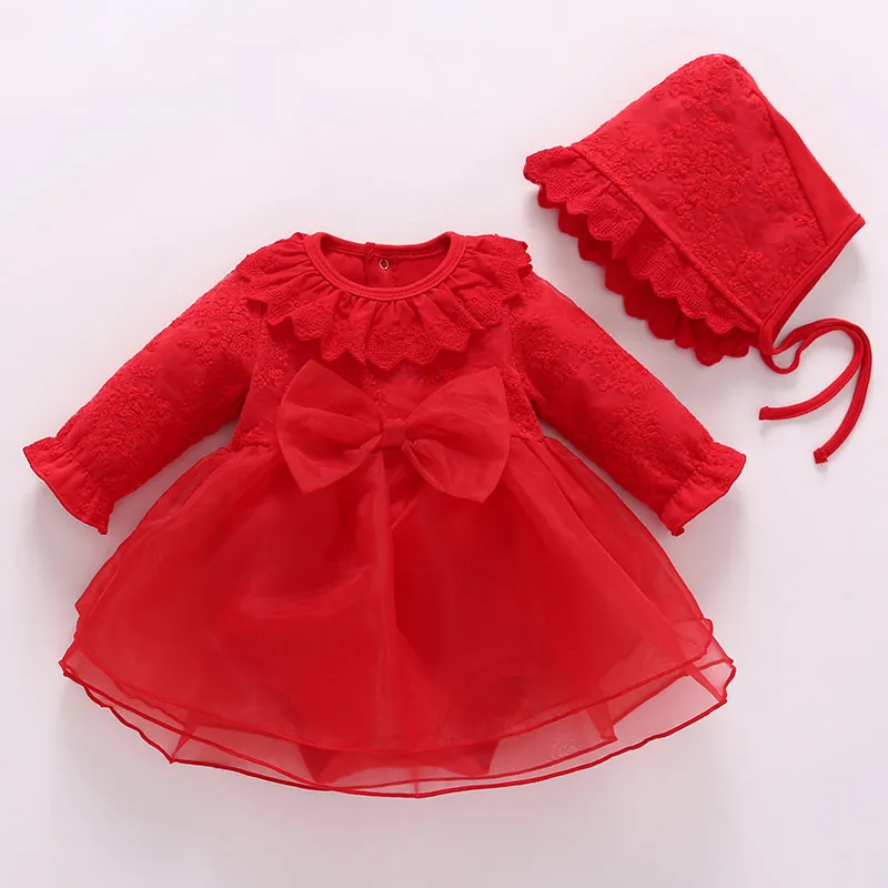 mode 5 dress hat Платье для маленькой девочки, платья для крестин леггинсы с кружевными бантиками белое крестильное платьице для малышей платье Новинка для новорожденных девочек на свадьбу, на возраст от 0 до 3 детей в возрасте от 6 месяцев - Цвет: mode 5 dress hat