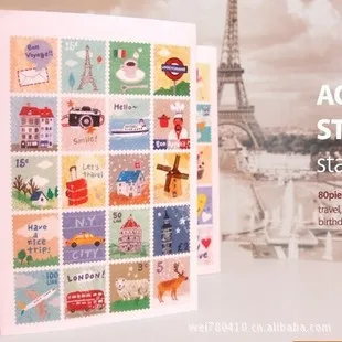 4 Простыни детские складной 80 штамп Наклейки ручная роспись Стиль Бумага