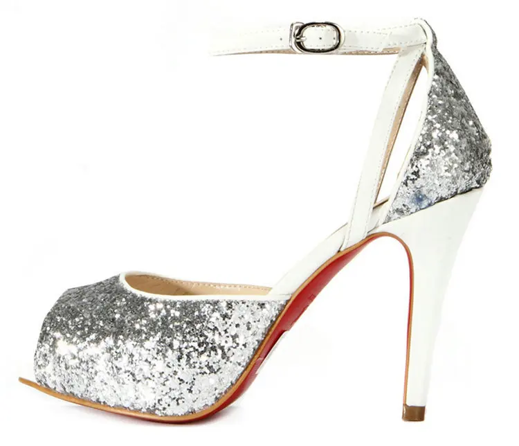 Ankle Straps Sequins Stiletto High Heel Pumps | Обувь
