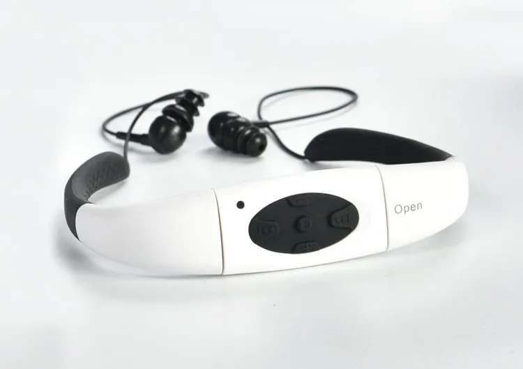 IPX8 водонепроницаемый 8 Гб подводный спорт MP3 музыкальный плеер шейным стерео аудио наушники с FM для дайвинга плавательный бассейн