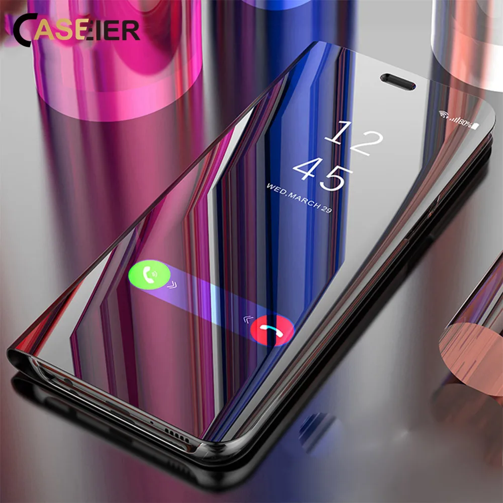 Зеркальный чехол CASEIER для Samsung Galaxy S10 lite S9 A8 A6 plus флип A9 J4 J6 2018 с