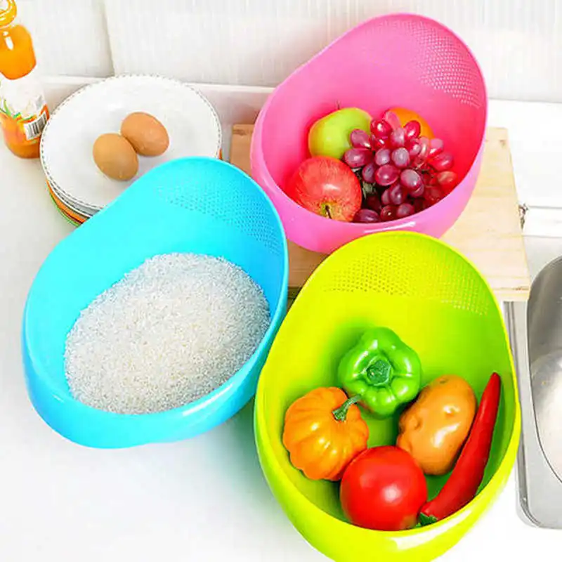 Многофункциональная пластиковая корзина для мытья риса фруктов и овощей