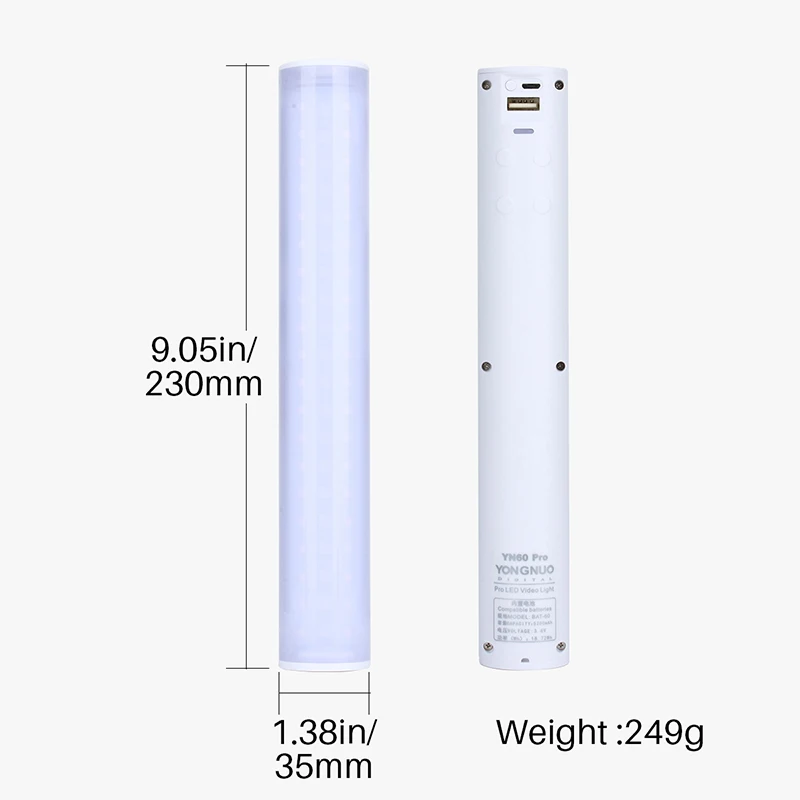 YONGNUO YN60Pro мини светодиодный видео свет RGB ручной для фотосъемки 3200-5500K Nikon Canon Sony Power