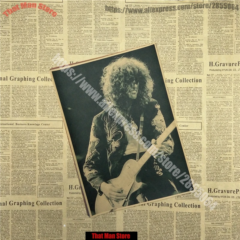 ВИНТАЖНЫЙ ПЛАКАТ Led Zeppelin крафт-бумага ретро-рок постер классический старый группа Ретро плакат 42X30CM
