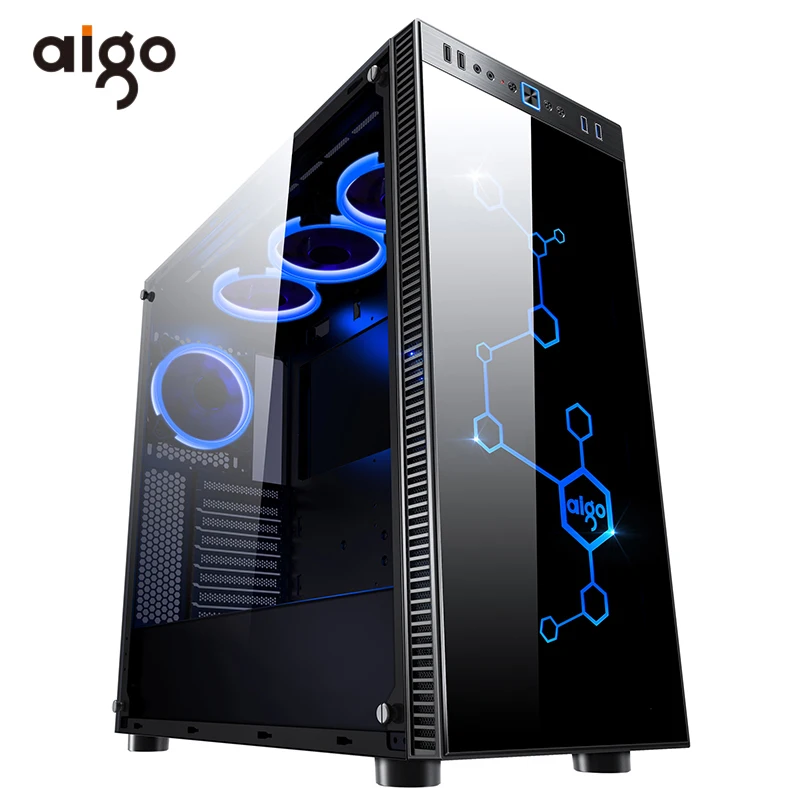 Чехол Aigo для настольного компьютера игровой с RGB-подсветкой корпусом из