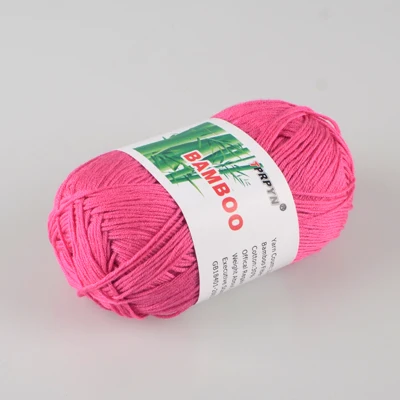 7 light rose red TPRPYN 500 г = 10 шт. мягкая гладкая натуральная бамбуковая хлопковая пряжа для ручного вязания, Детская хлопчатобумажная пряжа, вязаная спицами 2,25 мм - Цвет: 7 light rose red