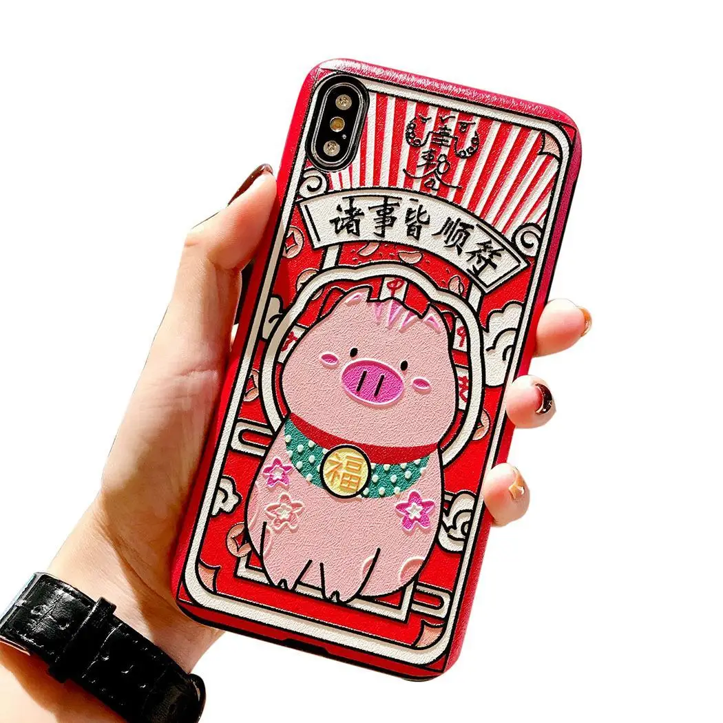 Модный чехол для телефона унисекс с милым животным белый розовый защитный